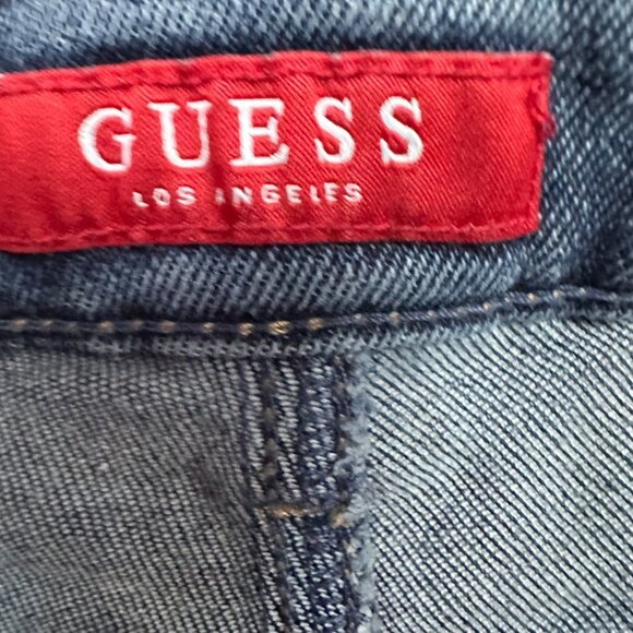 Guess Vintage Denim Cut Off Shorts Frayed Button Front Y2K 90's 80's Size 30‎ - Picture 5 of 6
